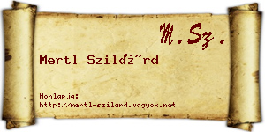 Mertl Szilárd névjegykártya